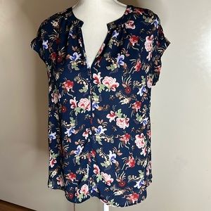 Philosophy Navy Blue Floral Top